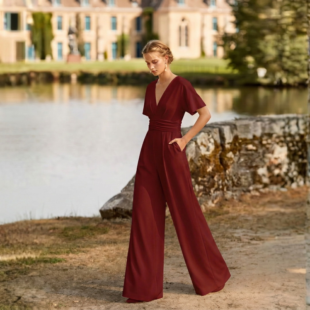Combinaison Kaia | Jambes larges, col en V, ceinturée élégante 8