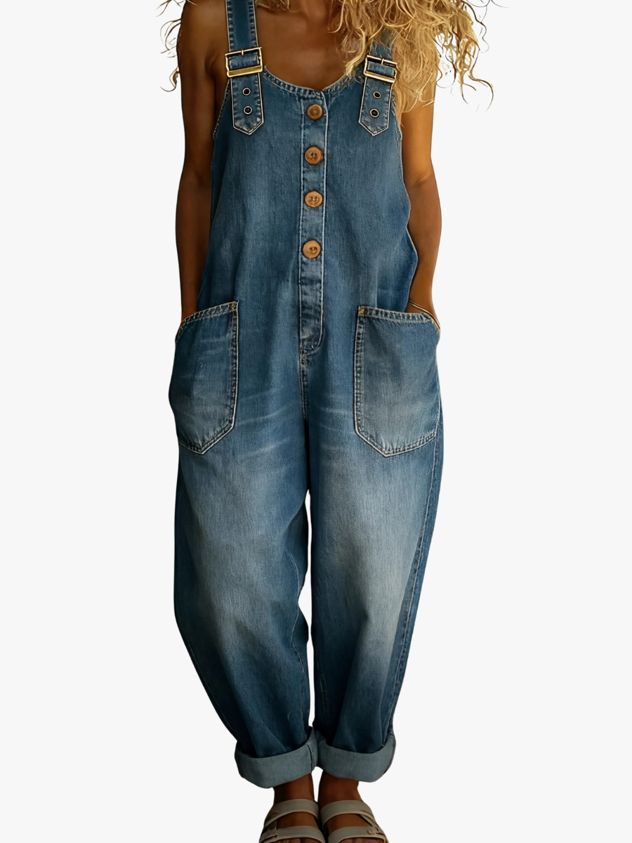 Combinaison en denim Miro | Coupe ample & bretelles réglables 1