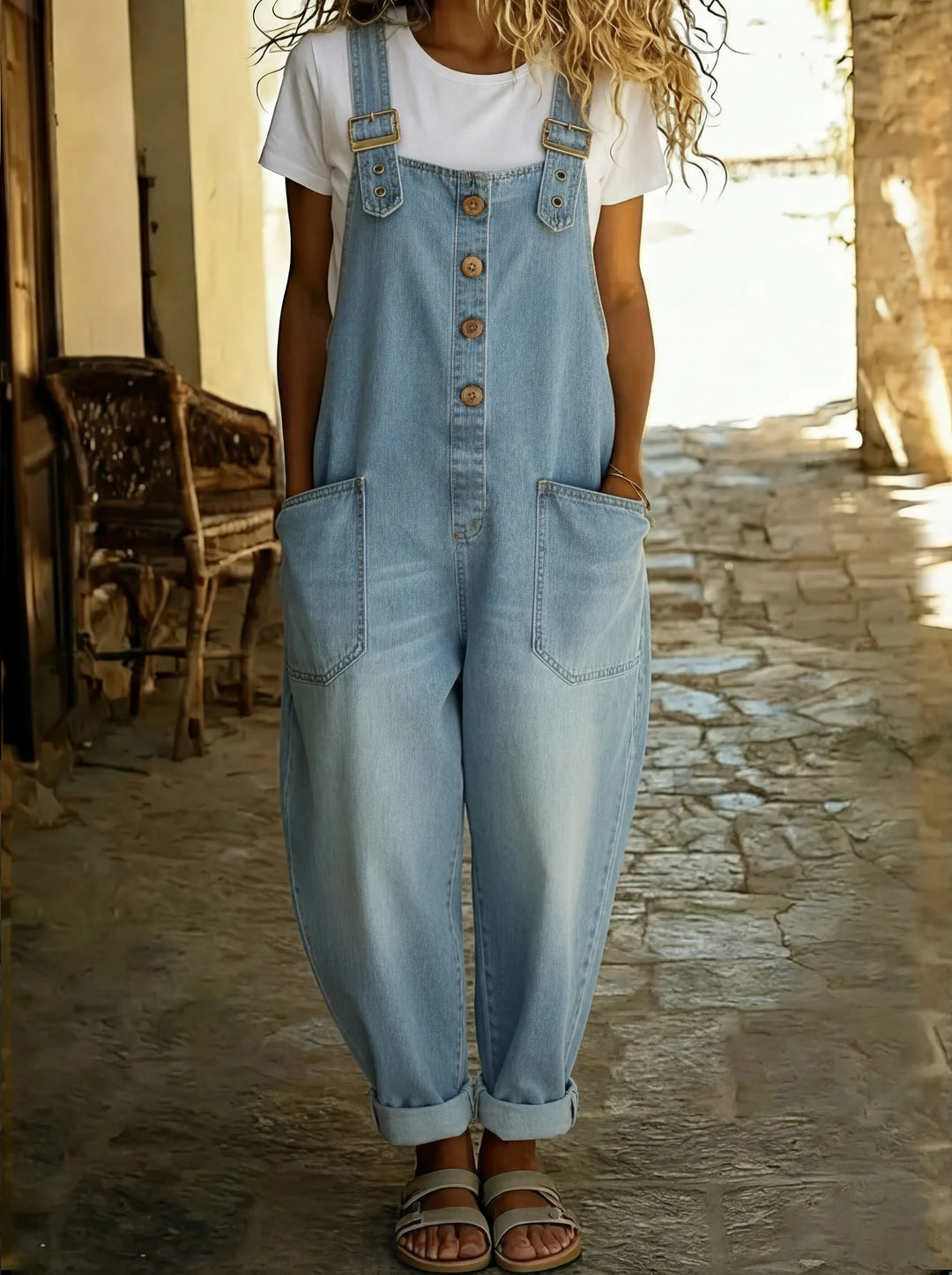 Combinaison en denim Miro | Coupe ample & bretelles réglables 3