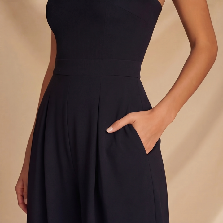 Combinaison longue Solène | Bustier sans bretelles, jambes larges estivales 6