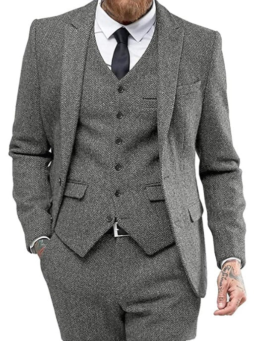 Costume 3 Pièces Pierre | Élégance Intemporelle pour Mariage Homme 4