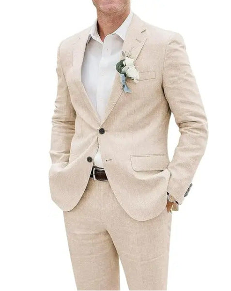 Costume Beige Homme Lucas | Lin Léger & Coupe Ajustée 0