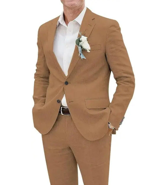 Costume Beige Homme Lucas | Lin Léger & Coupe Ajustée 4