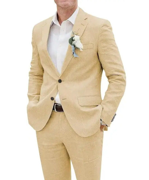 Costume Beige Homme Lucas | Lin Léger & Coupe Ajustée 5
