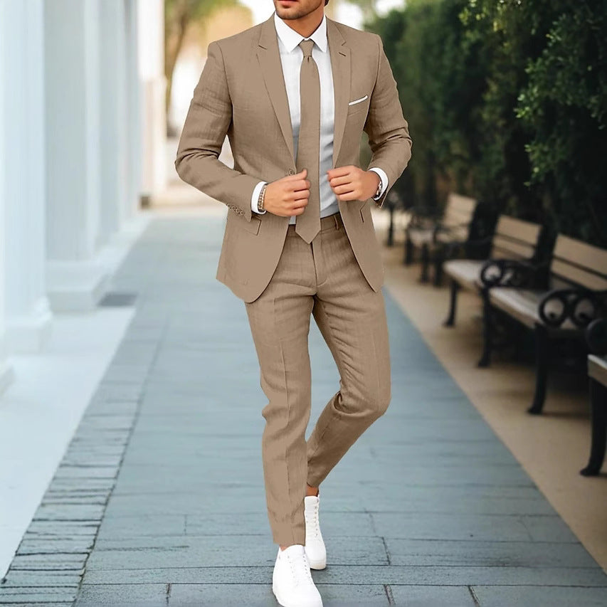 Costume Beige Homme Maël | Lin Léger & Coupe Ajustée pour Mariage 2