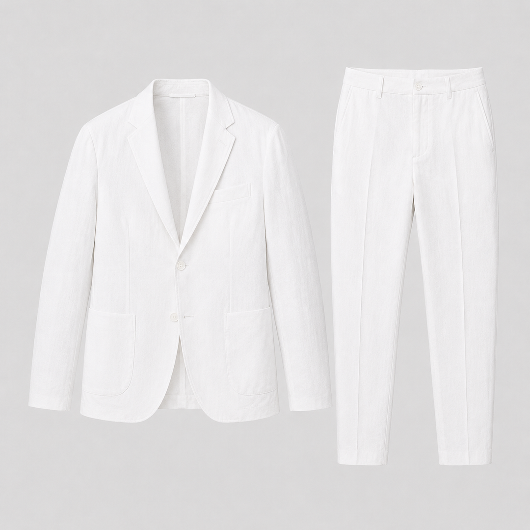 Costume Celvian | Lin Léger pour Homme, Coupe Élégante Idéale pour Mariage 0