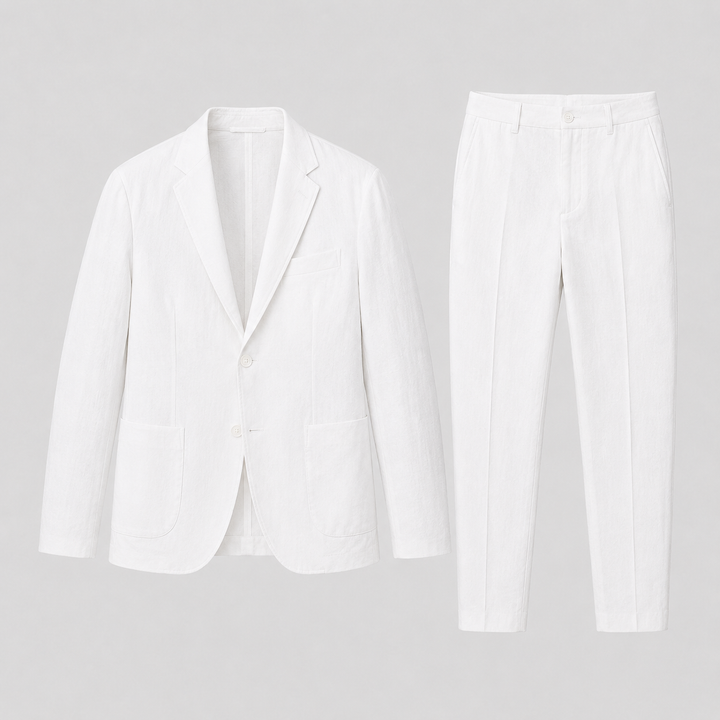 Costume Celvian | Lin Léger pour Homme, Coupe Élégante Idéale pour Mariage 0