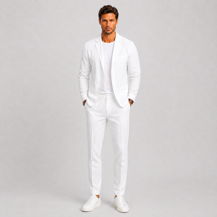 Costume Celvian | Lin Léger pour Homme, Coupe Élégante Idéale pour Mariage 1