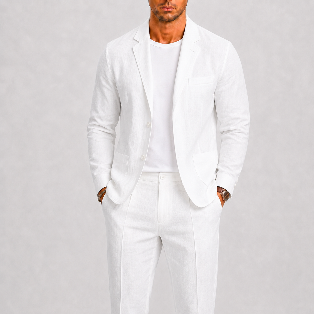 Costume Celvian | Lin Léger pour Homme, Coupe Élégante Idéale pour Mariage 3