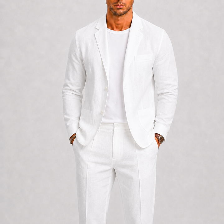 Costume Celvian | Lin Léger pour Homme, Coupe Élégante Idéale pour Mariage 3