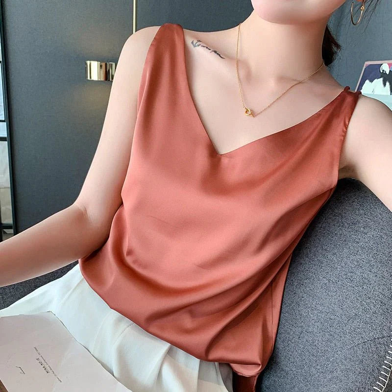 Débardeur en Soie Douce Wina | Coupe Élancée et Confortable, Idéal pour le Printemps 3