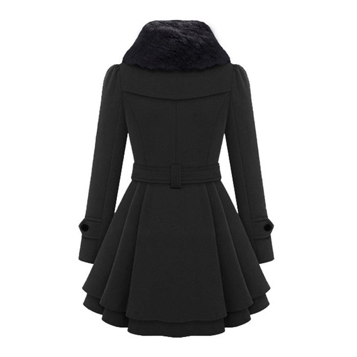 Manteau Évasé Manon Femme | Col Fausse Fourrure, Ceinture, Laine Chaude 5