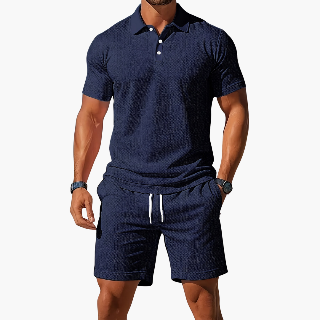 Ensemble Célian Homme Été | Polo Structuré & Short Ajustable, Confortable et Élégant 3