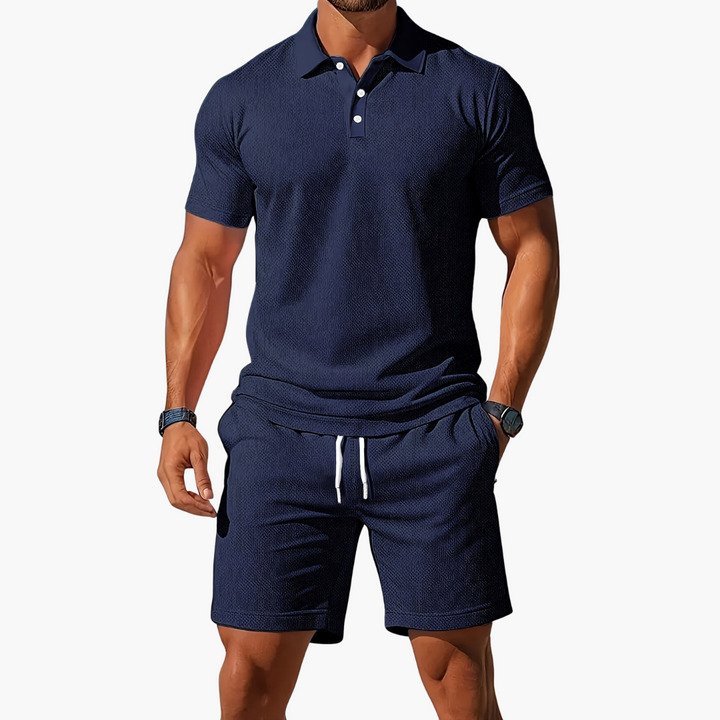 Ensemble Célian Homme Été | Polo Structuré & Short Ajustable, Confortable et Élégant 3