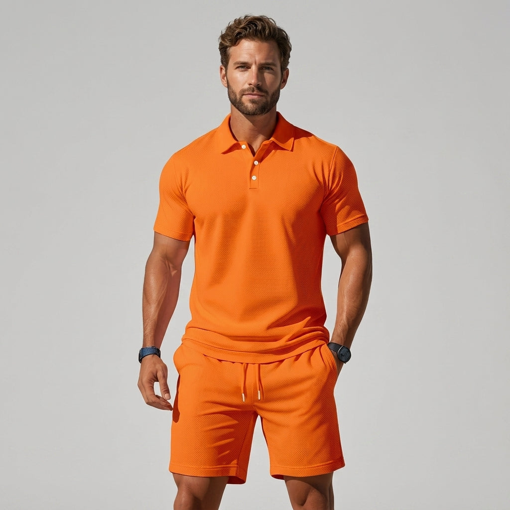 Ensemble Célian Homme Été | Polo Structuré & Short Ajustable, Confortable et Élégant 4