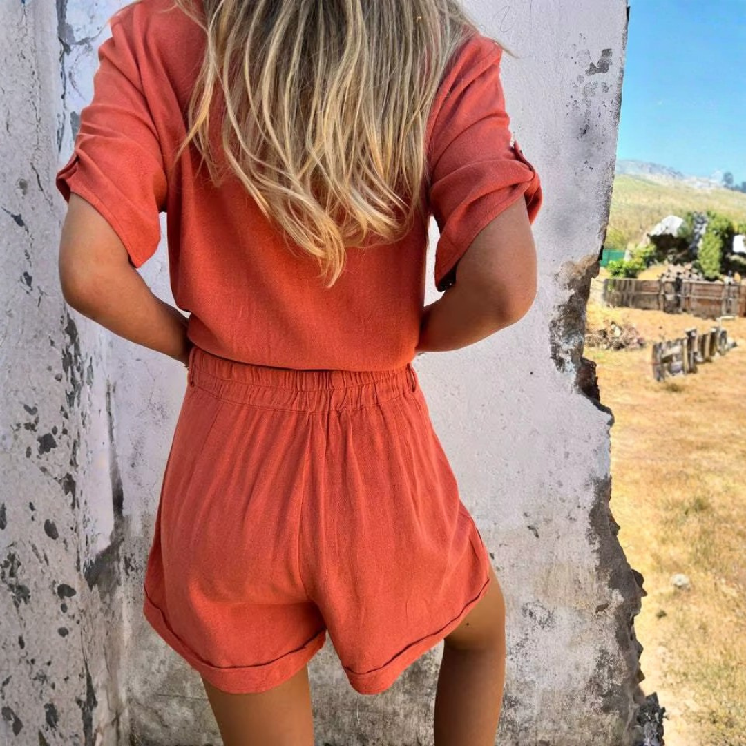 Ensemble Estival Sélina | Chemise manches courtes & short fluide assorti 3