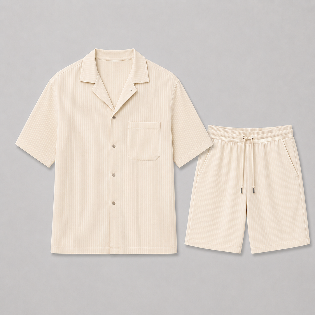 Ensemble Été Homme Celvoir | Chemise Courte & Short Léger en Lin 5