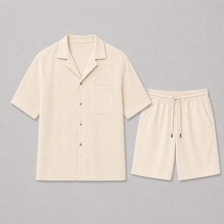 Ensemble Été Homme Celvoir | Chemise Courte & Short Léger en Lin 5