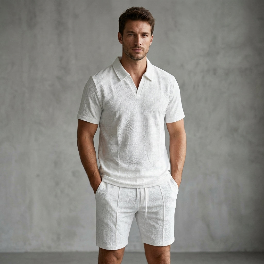 Ensemble Été Homme Celvoir | Chemise Jacquard Légère & Short Décontracté 0