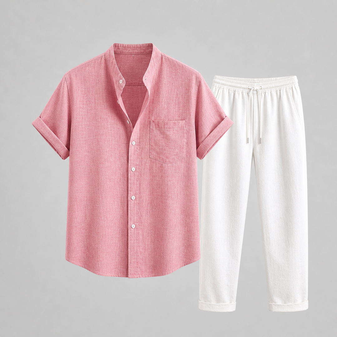 Ensemble Été Homme Gaspard | Lin Léger, Chemise Manches Courtes & Pantalon Droit 7