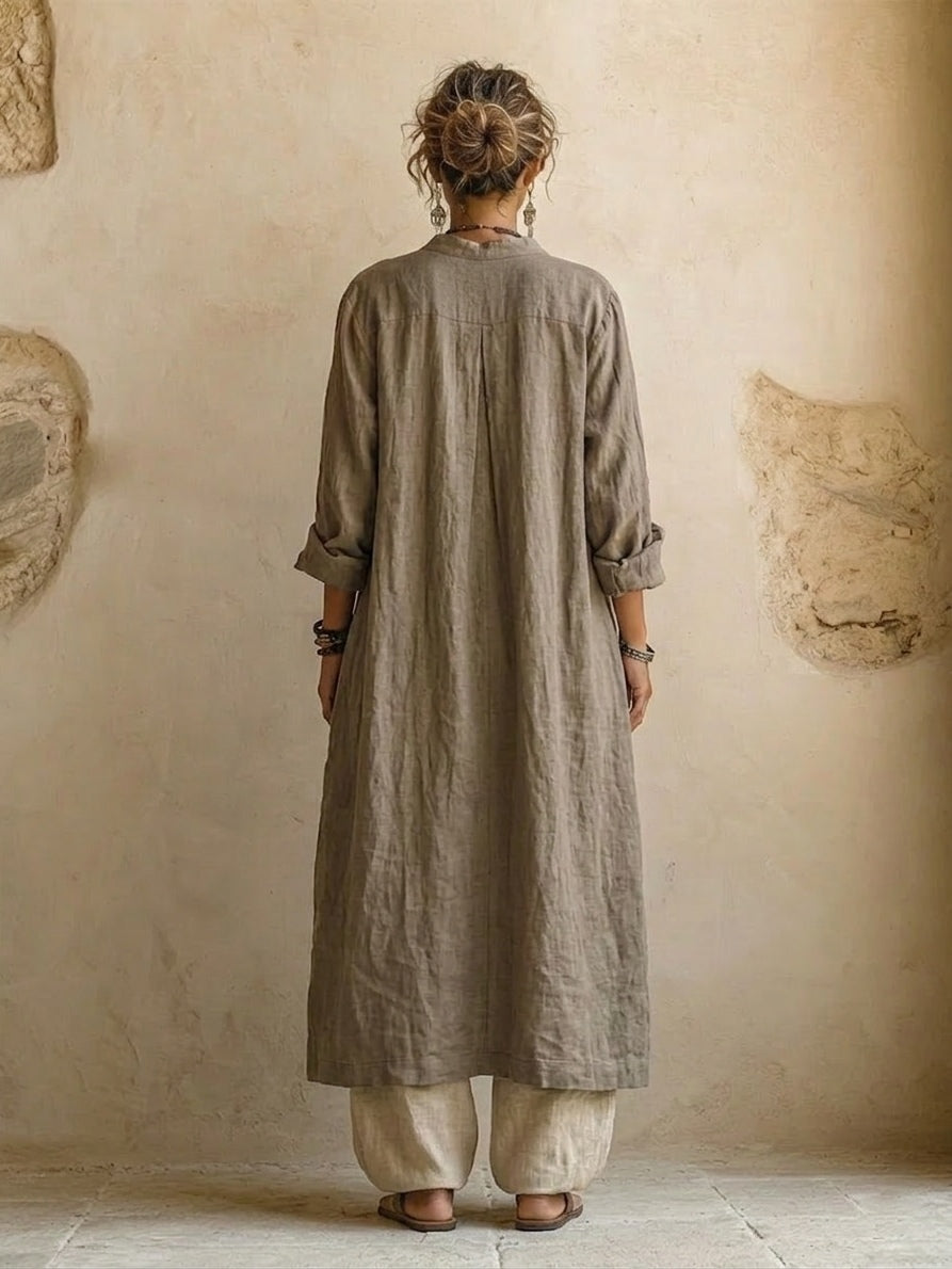 Ensemble Femme Bohème 3 Pièces | Top Imprimé Ethnique, Cardigan Long, Pantalon Large 4