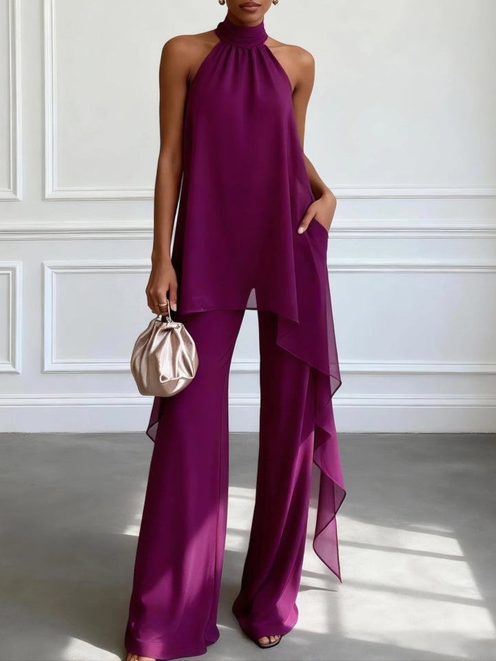 Ensemble Halter Élégant Mira | Silhouette Fluide & Couleur Intense 0
