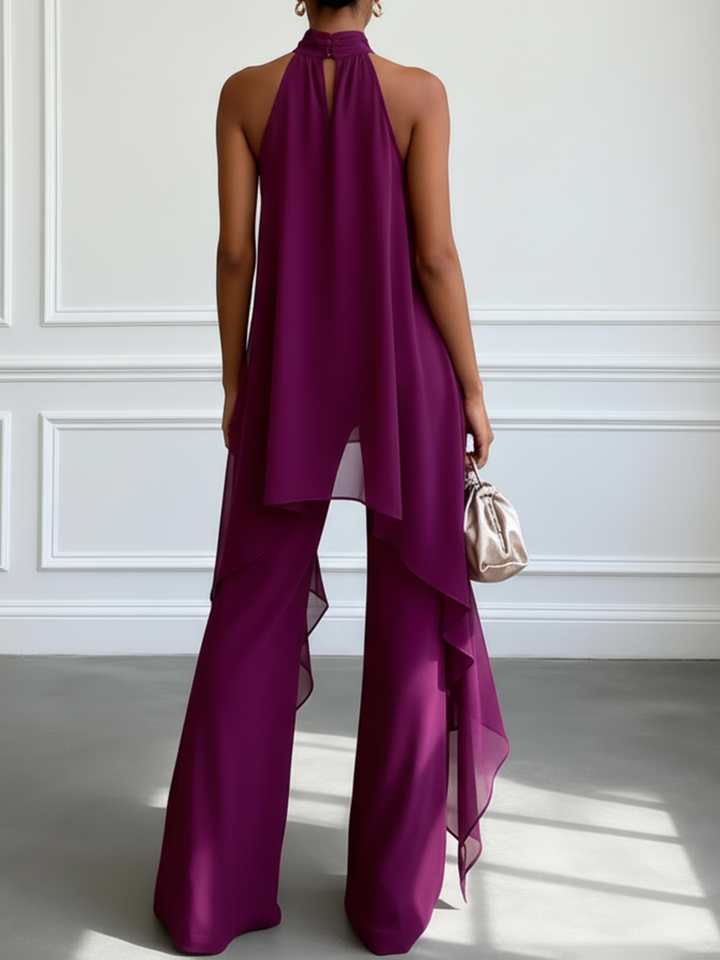 Ensemble Halter Élégant Mira | Silhouette Fluide & Couleur Intense 2