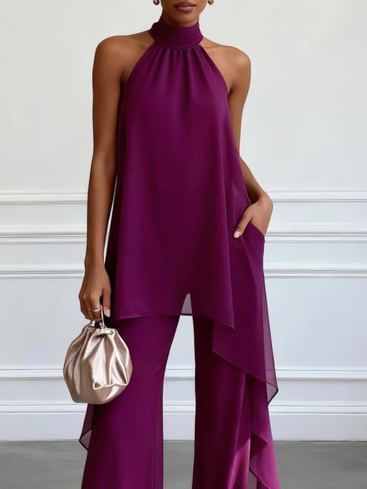 Ensemble Halter Élégant Mira | Silhouette Fluide & Couleur Intense 3