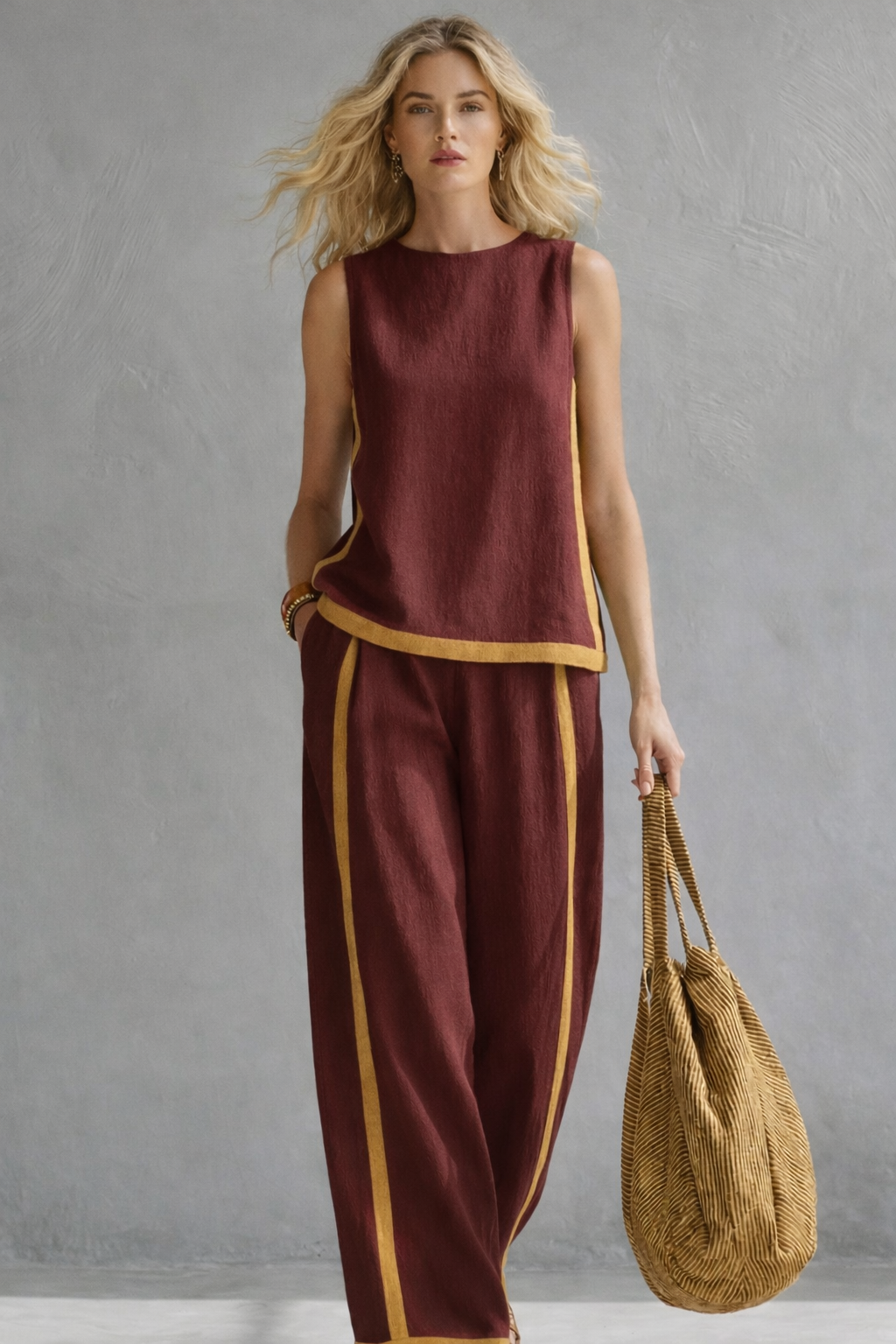 Ensemble Lila | Lin et Coton, Coupe Ample pour Femme 6