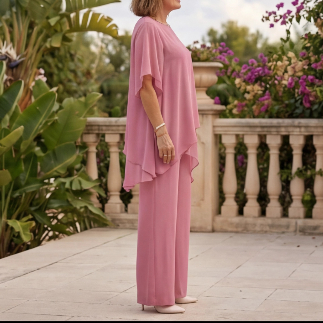 Ensemble Polina Femme | Deux pièces fluides, col rond asymétrique 1