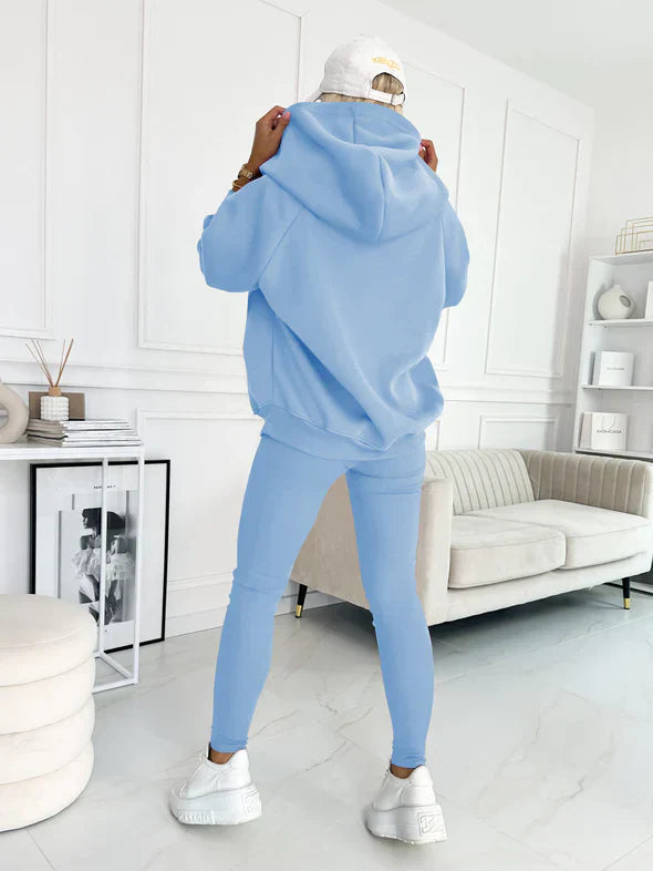 Ensemble Sport Femme Luna | 3 Pièces en Coton, Hoodie Oversize & Legging Taille Haute 1