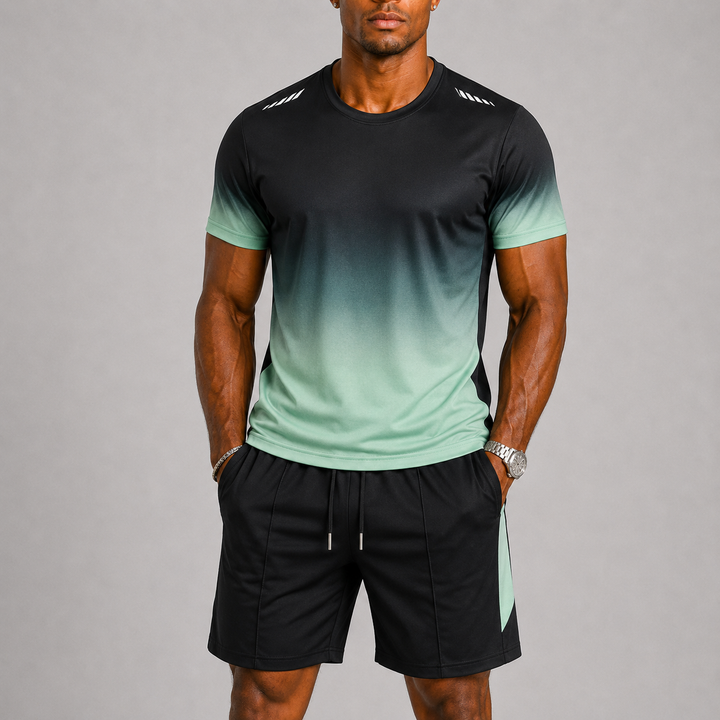 Ensemble Sportif Noé | T-shirt et Short à Séchage Rapide, Motif Dégradé 3