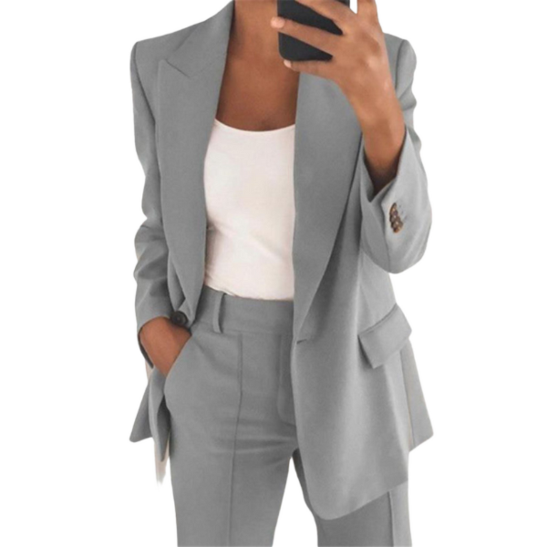 Ensemble Tailleur Femme Anna | Veste et Pantalon Chic, Polyester Élastique 2