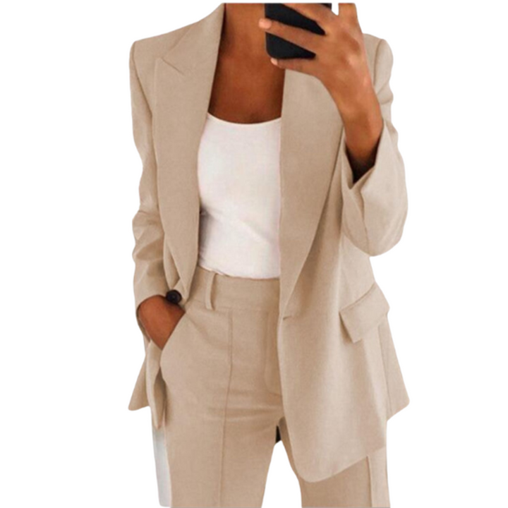 Ensemble Tailleur Femme Anna | Veste et Pantalon Chic, Polyester Élastique 5