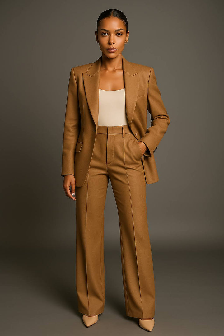 Ensemble Tailleur Mathilde | Veste Structurée et Pantalon Large Taille Haute Femme 4