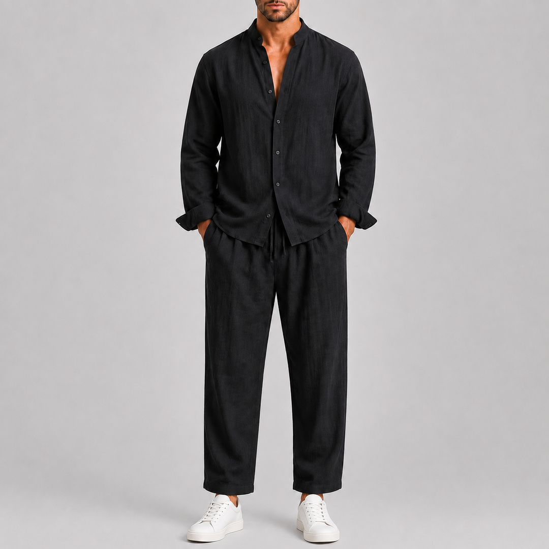 Ensemble d'Été Homme Celvoir | Chemise Col Montant & Pantalon Regular Fit 0