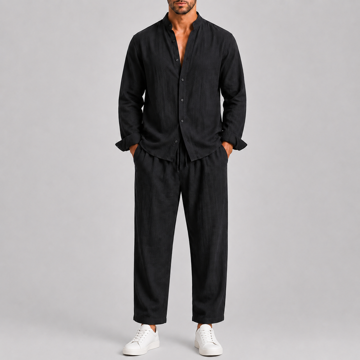 Ensemble d'Été Homme Celvoir | Chemise Col Montant & Pantalon Regular Fit 0