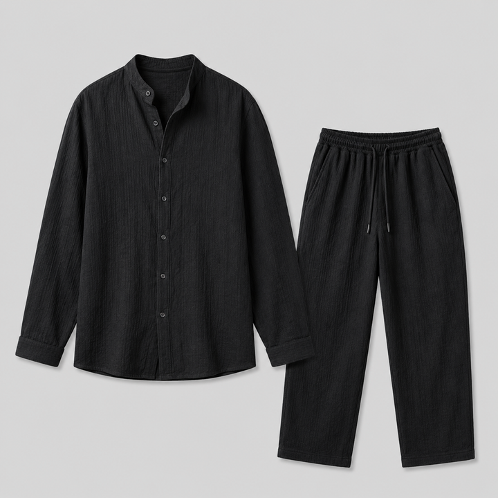 Ensemble d'Été Homme Celvoir | Chemise Col Montant & Pantalon Regular Fit 1