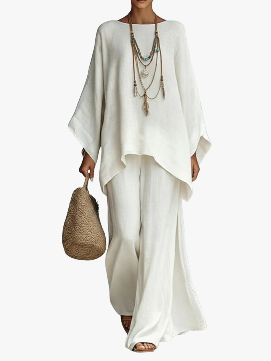 Ensemble en lin Lila | Coupe ample et légère pour femmes 1