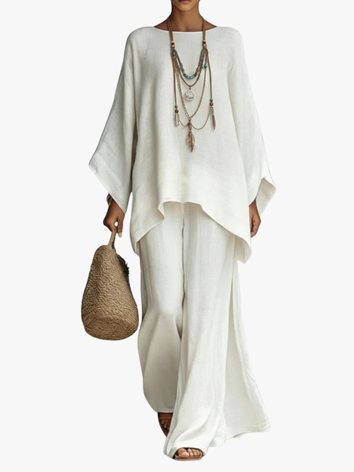 Ensemble en lin Lila | Coupe ample et légère pour femmes 1