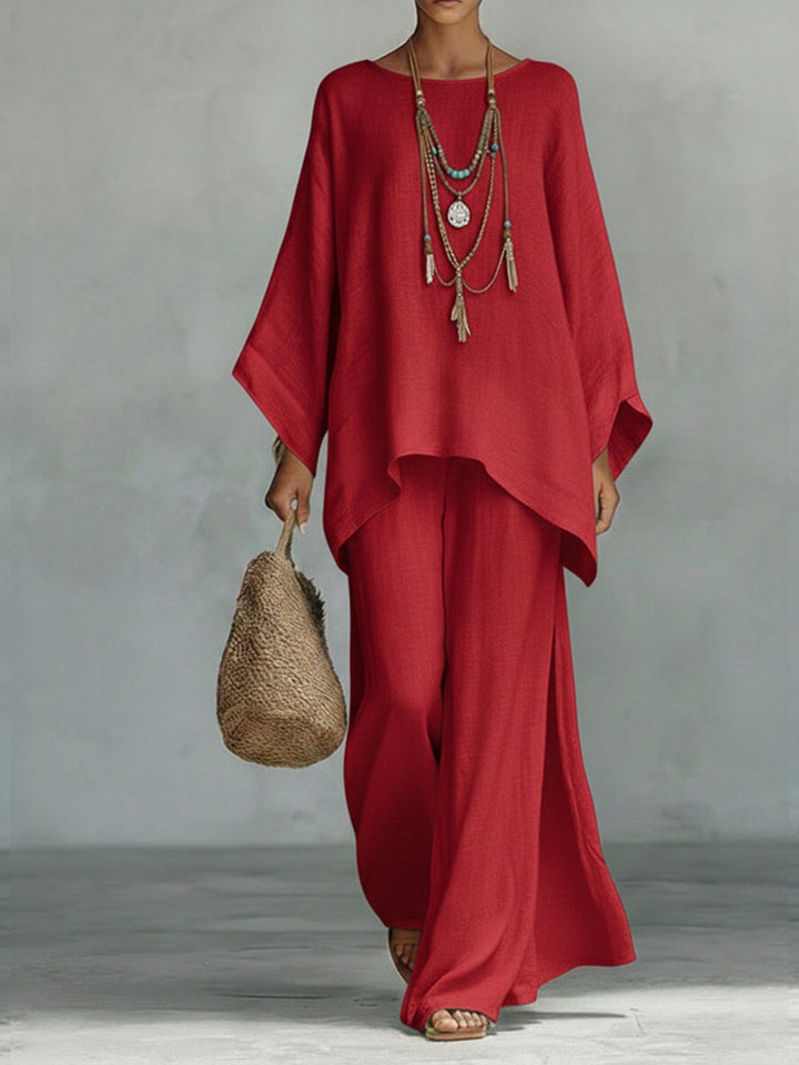 Ensemble en lin Lila | Coupe ample et légère pour femmes 3