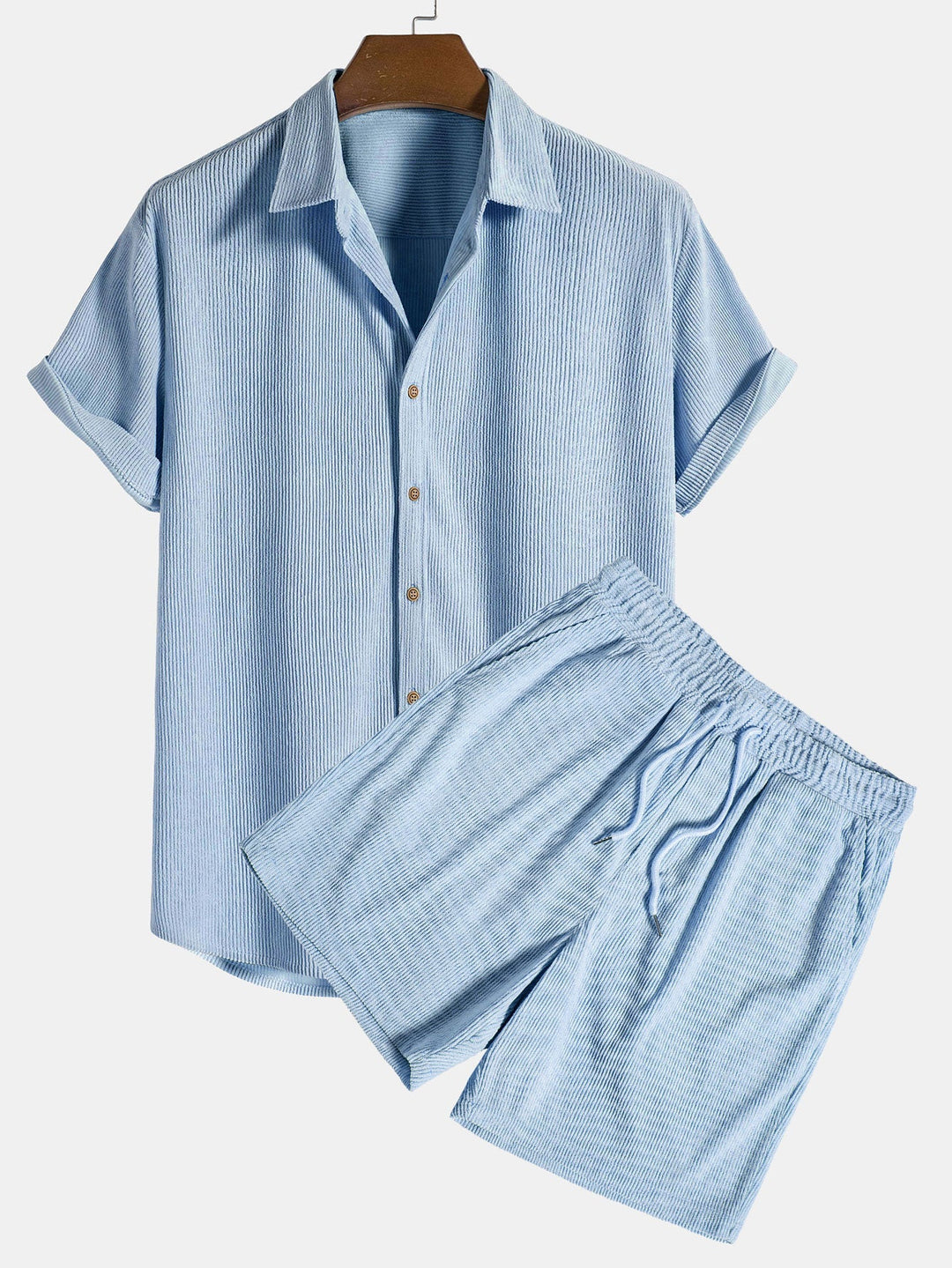 Ensemble été homme Maxime | Chemise à col ouvert & short élastique en coton 2
