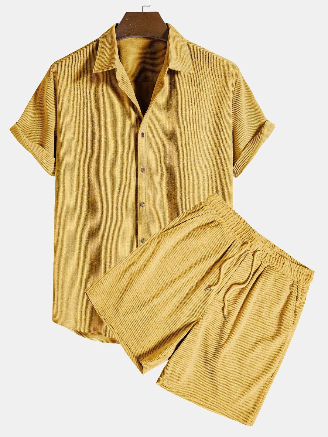 Ensemble été homme Maxime | Chemise à col ouvert & short élastique en coton 4