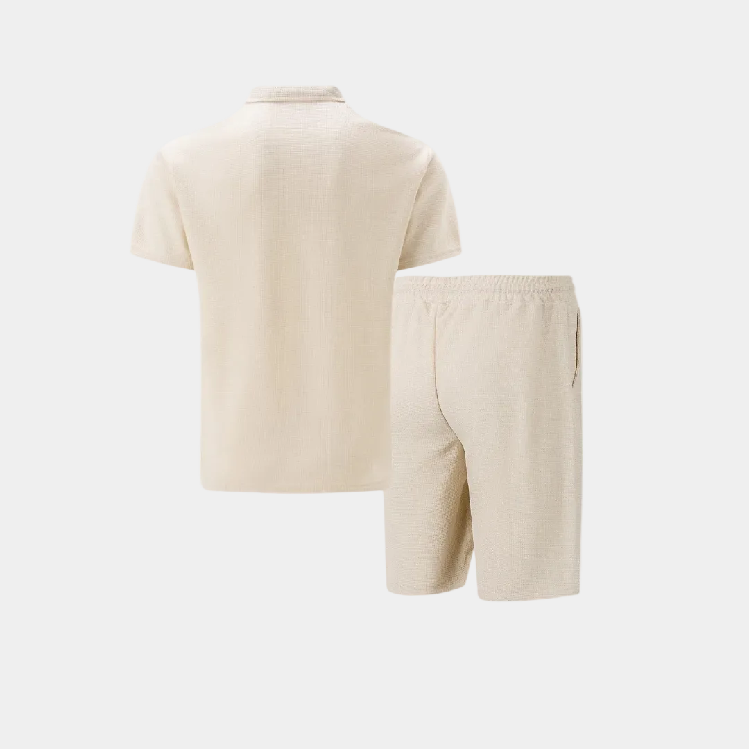 Ensemble été homme Zénith | Polo demi-zip & short élastique en coton 1