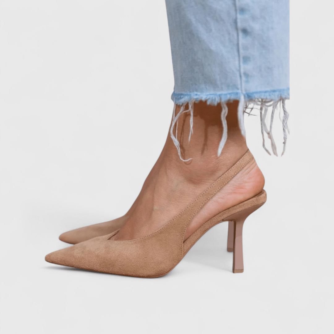 Escarpins Élina | Escarpin Noir Orthopédique, Talon Aiguille en Suédé Doux 0