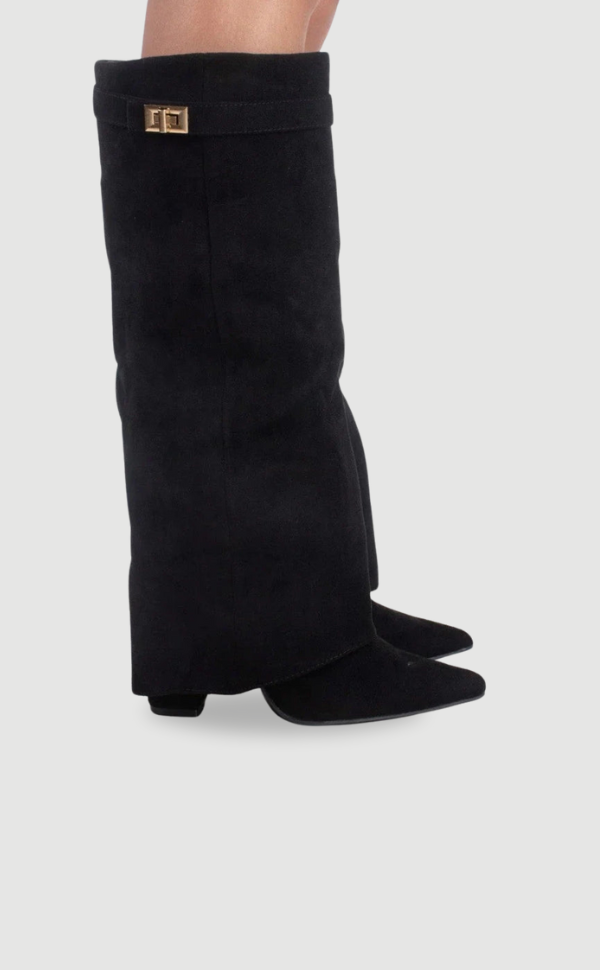 Bottes Élégantes Jade Femme | Suède Doux, Accents Dorés 0