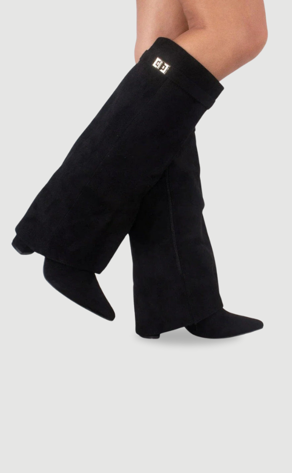 Bottes Élégantes Jade Femme | Suède Doux, Accents Dorés 1