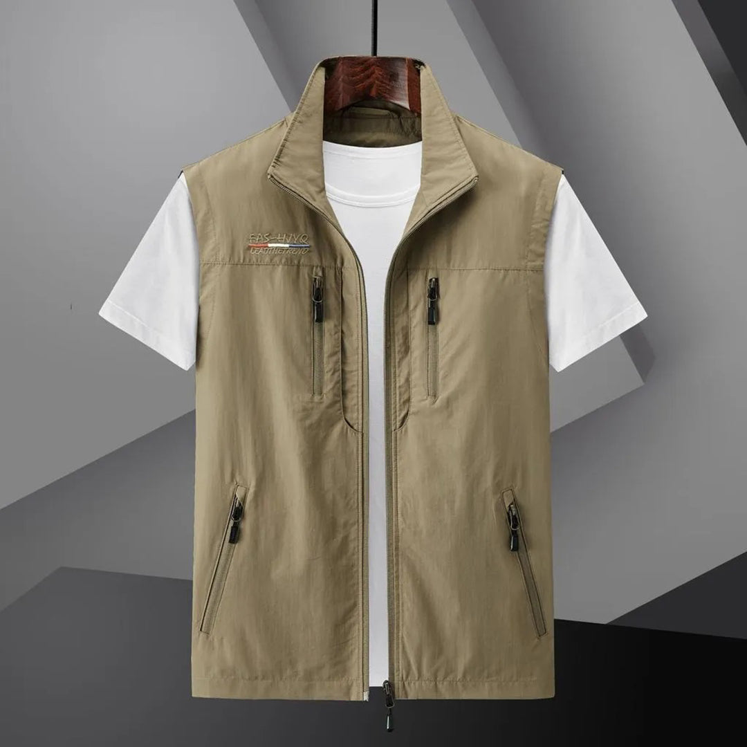 Gilet zippé Maxime | Veste sans manche homme, col montant et poches zippées 0