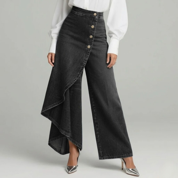 Jean Large Livia | Détail Asymétrique & Coupe Fluide pour Femme 2