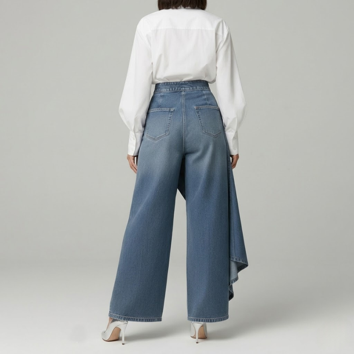 Jean Large Livia | Détail Asymétrique & Coupe Fluide pour Femme 5